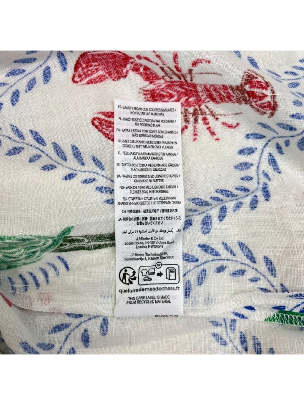 NWOT Boden Cleo Linen Tie Waist Dress Multicolor V-Neck Size 8 - Picture 10 of 14